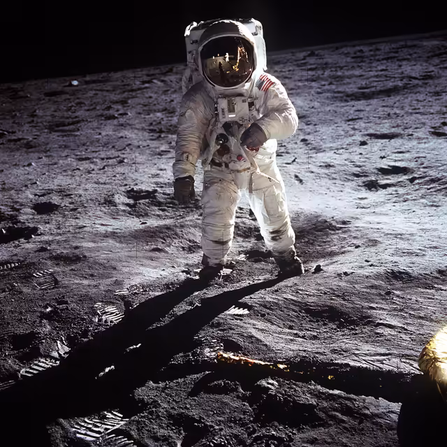 Astronaut Walking on Lunar Surface
