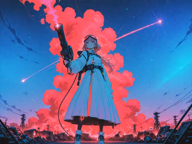 Cyberpunk Warrior Girl With Laser