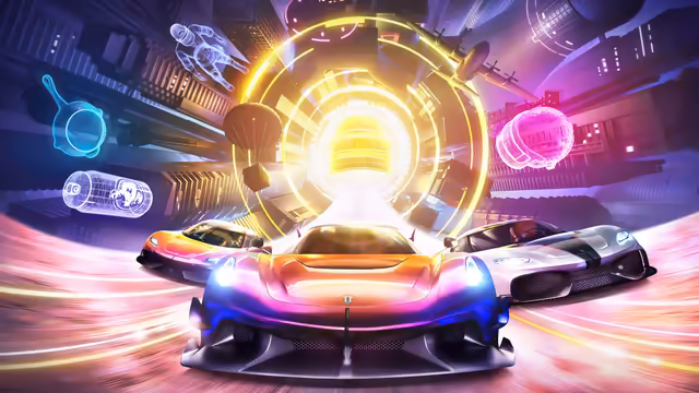 Neon Racing Cars Cyberpunk City