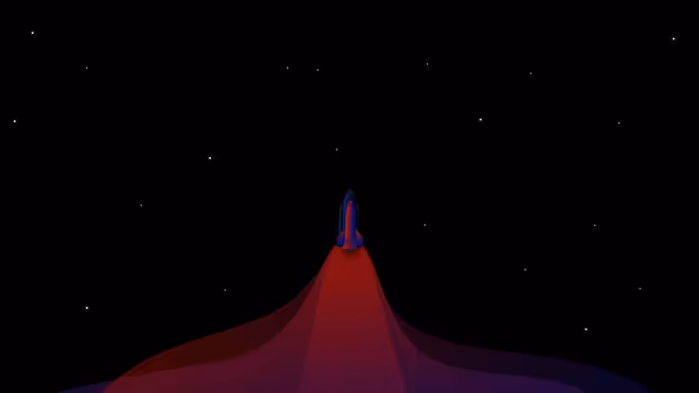 Rocket Launch Into Starry Sky