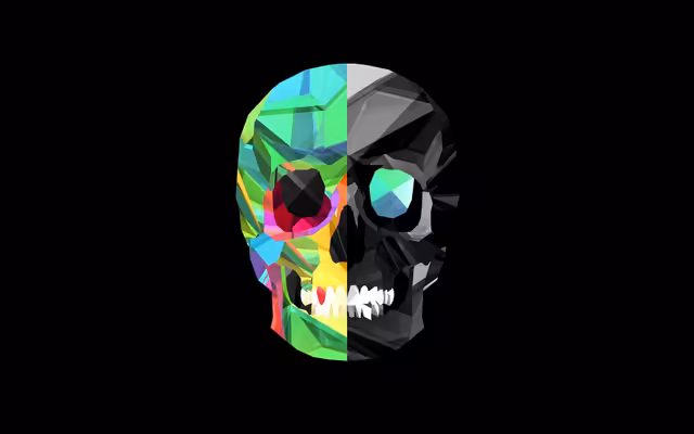 Colorful Skull Geometric Art Design