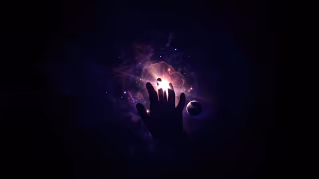 Hand Holding Cosmic Light Energy