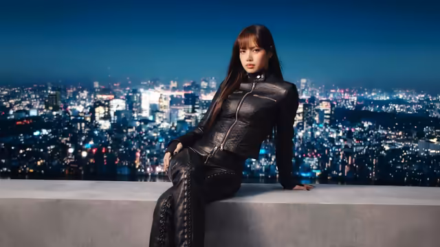 Lisa Black Jacket Neon Cityscape