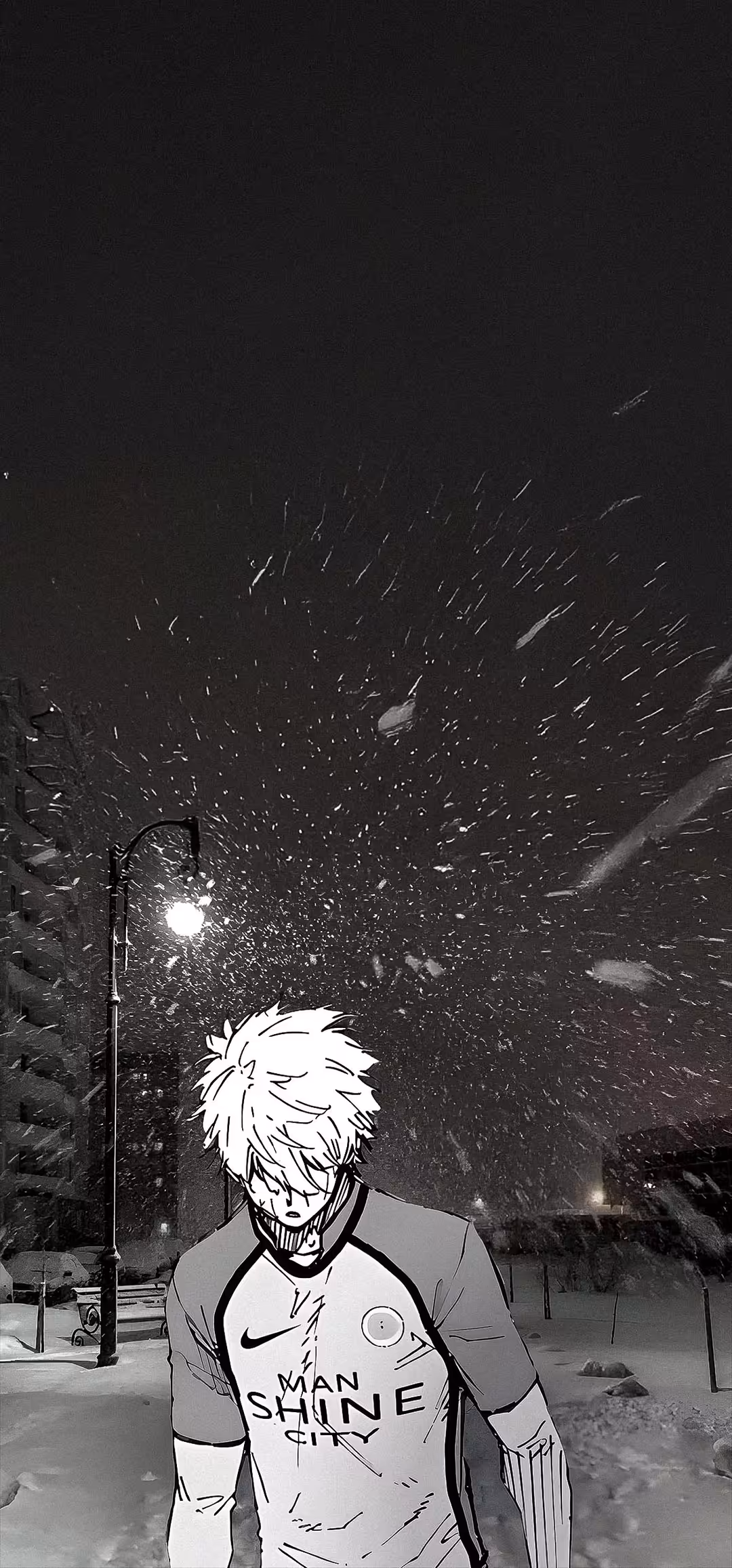 Anime Boy Snowing Night Sky — vertical anime Full HD wallpaper