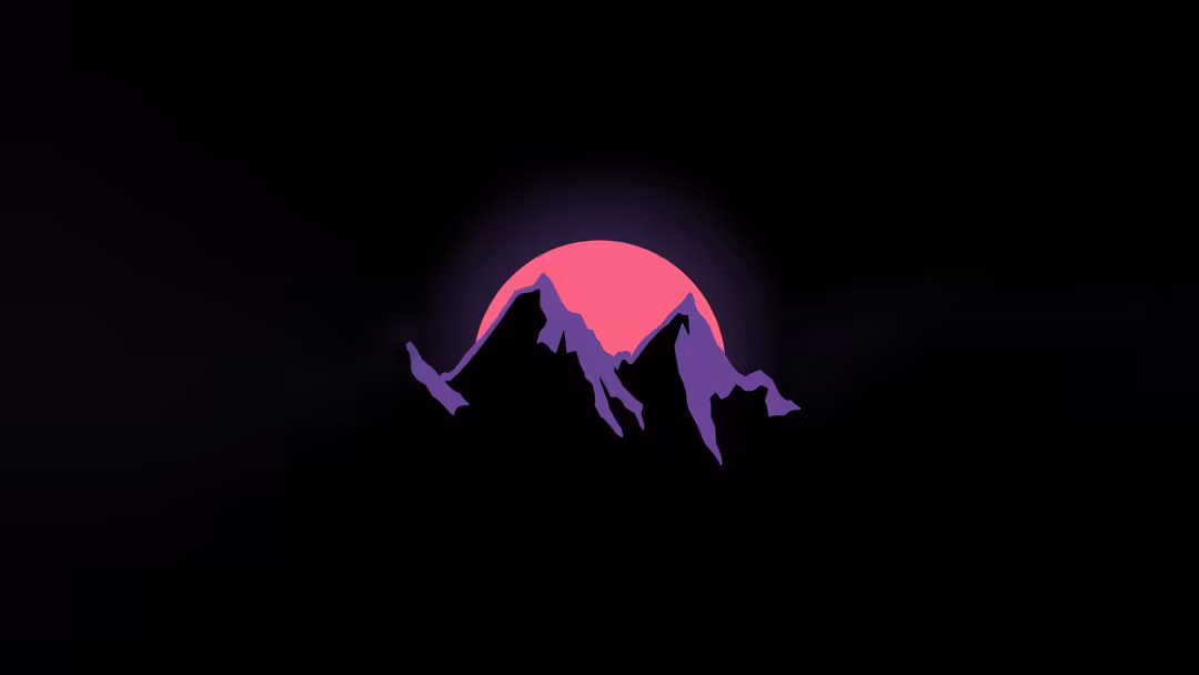 Pink Moon Mountain Silhouette — horizontal mountains 4K wallpaper