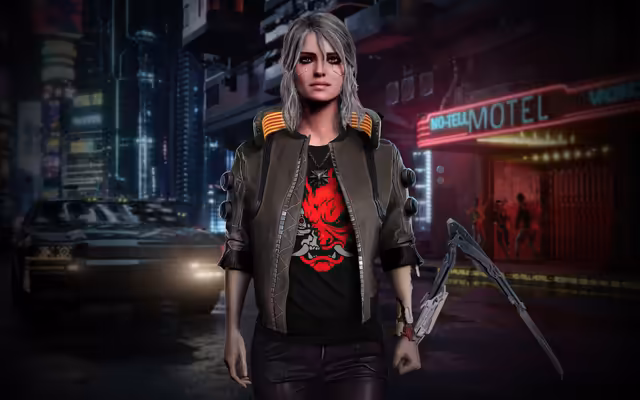 Cyberpunk Neon City Warrior