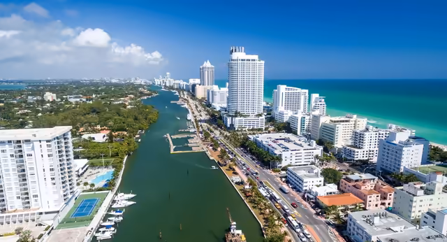 Miami Beach Coastal Aerial City