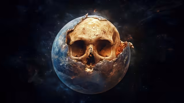 Skull Planet Earth Cosmic Space