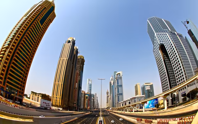 Dubai Downtown Cityscape Highway View