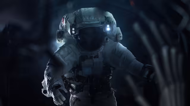 Astronaut In Deep Space Darkness