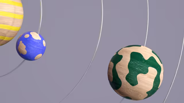 Minimalist Hanging Wooden Planets