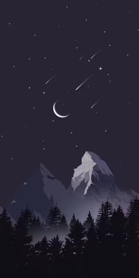 Starry Night Mountain — vertical 🌌 night nature wallpapers 600×1200 wallpaper