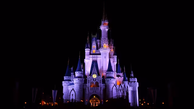 Disney Castle Illuminated Night Magic