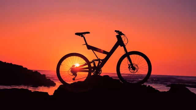 Mountain Bike Sunset Silhouette