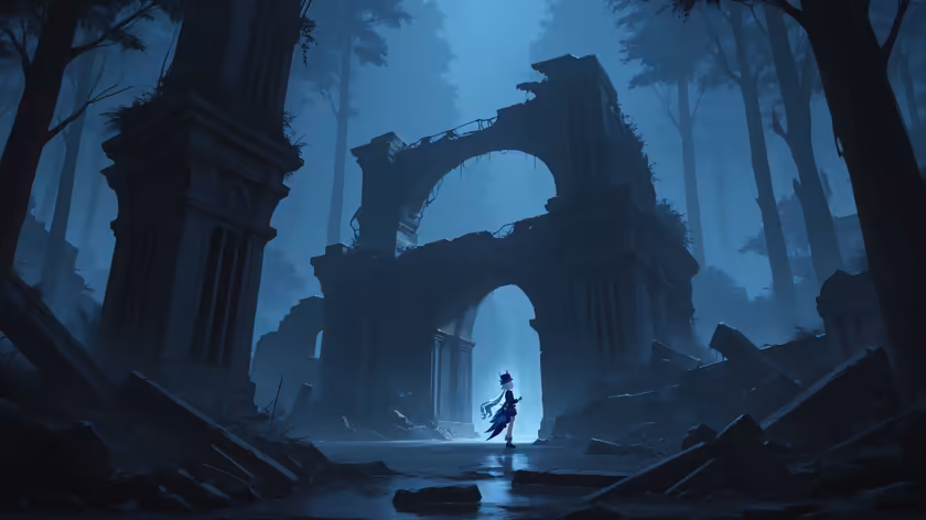 Furina Exploring Mystical Ruins