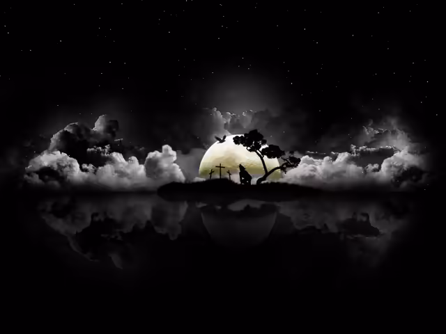 Moonlit Prayer Scene Spiritual Silhouette