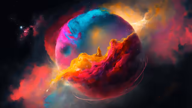 Colorful Nebula Planet Galaxy Space