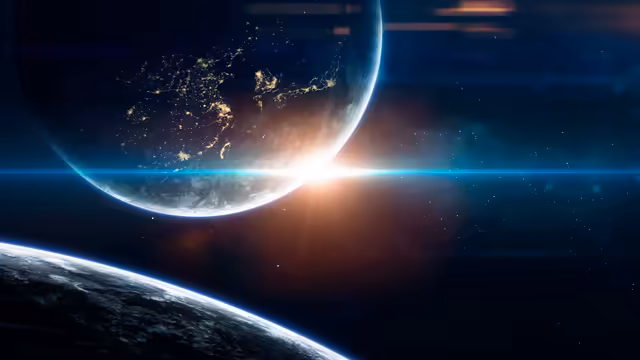 Earth at Sunrise in Space