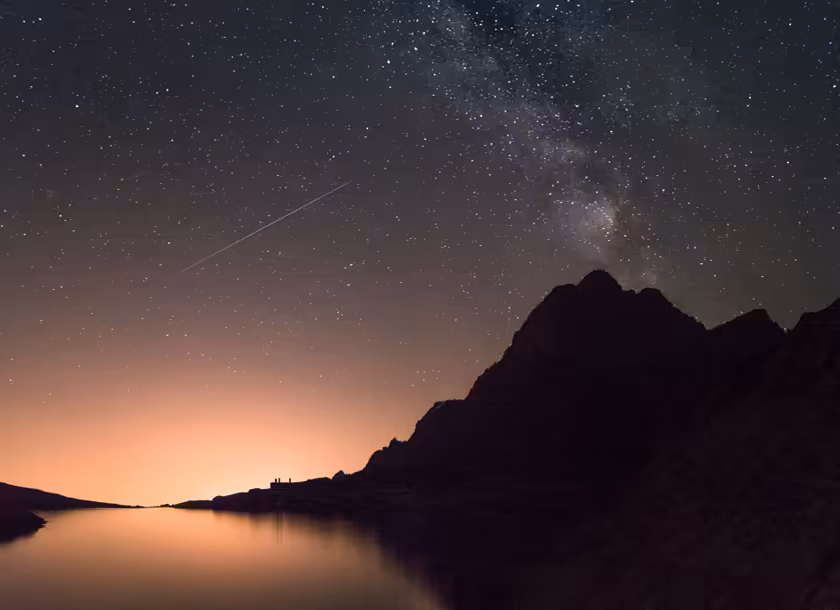 Starry Night Over Mountain Lake