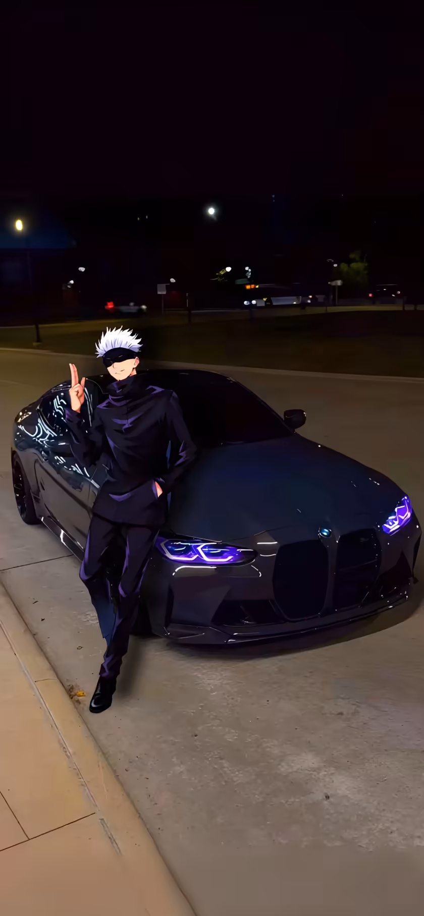 Gojo With Sports Car Night
