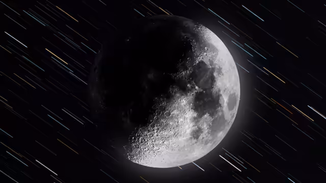 Moon Celestial Body With Starfield