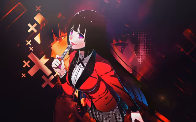 Anime Girl Red Neon Combat