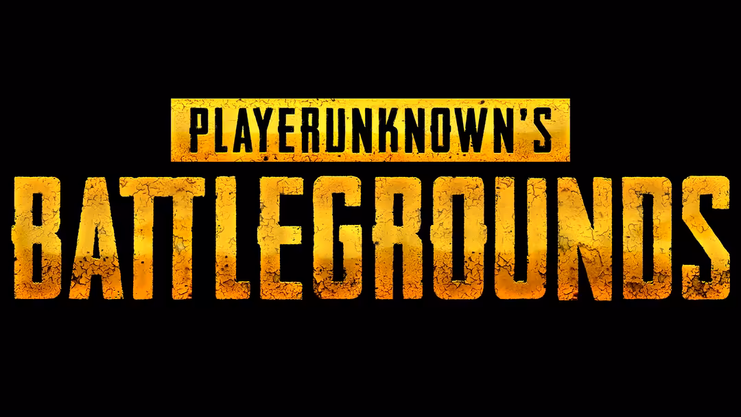 PlayerUnknown's Battlegrounds logo with bold yellow and orange distressed text on black background