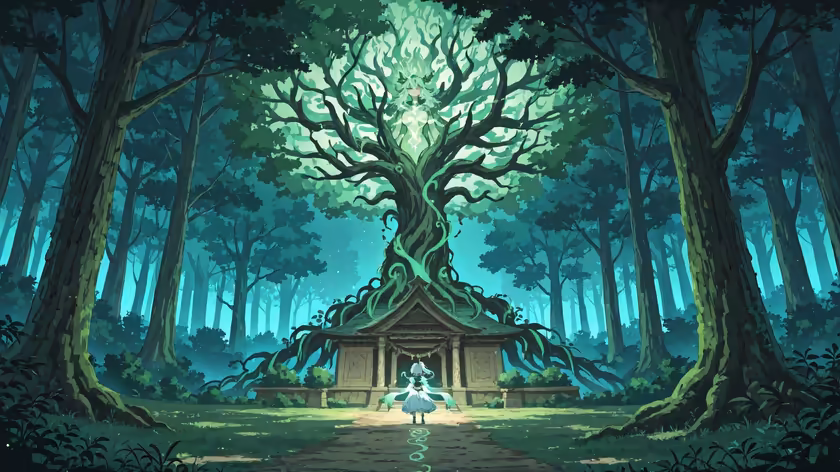 Nahida Glowing Tree Forest Sanctuary