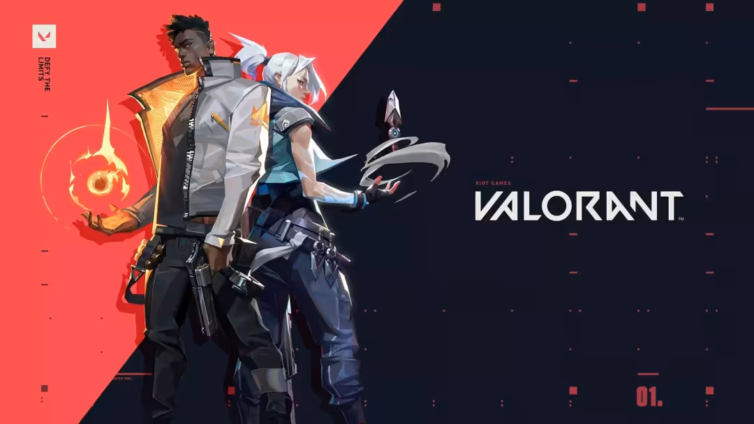 Valorant tactical agents in red and black neon aesthetic with glowing fire symbol, futuristic gaming character illustration