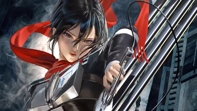 Mikasa Ackerman Red Scarf Action