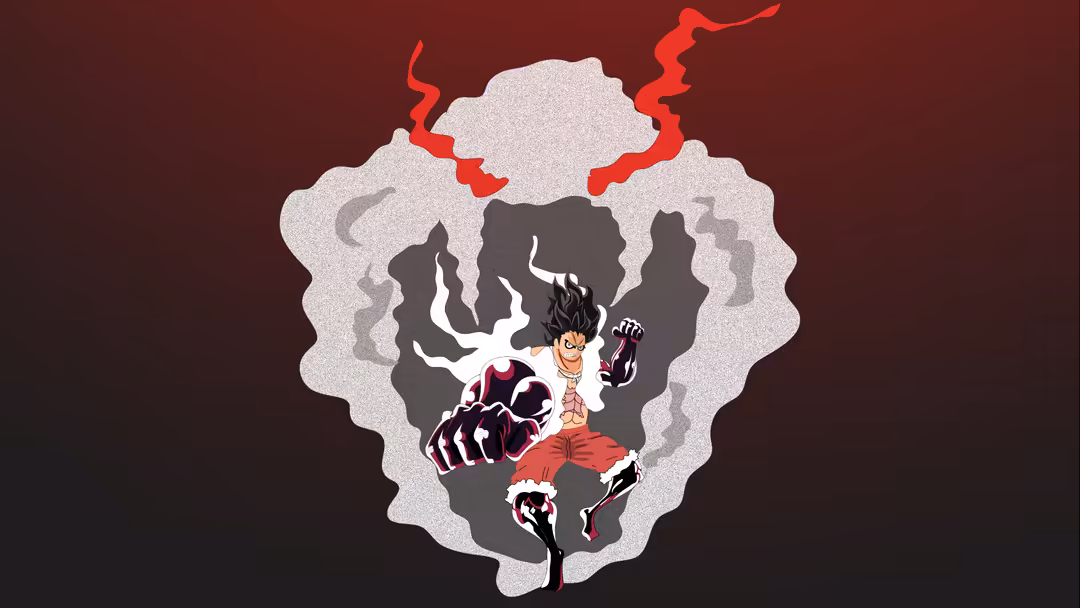 Animated pirate character with spiky black hair in dynamic combat pose, surrounded by glowing energy and shadow silhouettes a