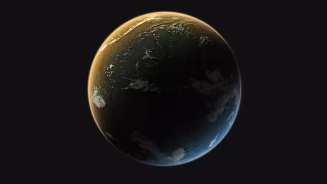 Glowing Planet In Cosmic Space