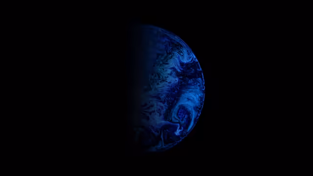 Blue Abstract Swirling Sphere