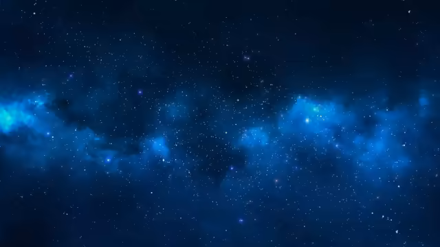 Space Stars Glowing Blue Nebula