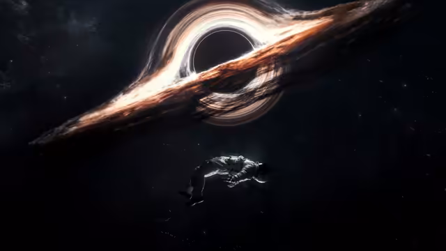 Gargantua Black Hole Cosmic Spaceship