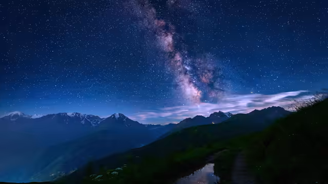 Milky Way Mountains Alpine Night