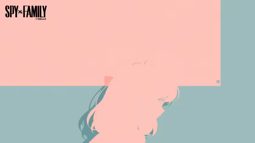 Anya Forger Minimalist Pink Teal