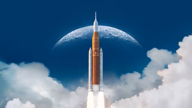Rocket Launch Into Vast Space
