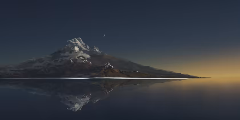 Snow-Capped Mountain Lake Reflection