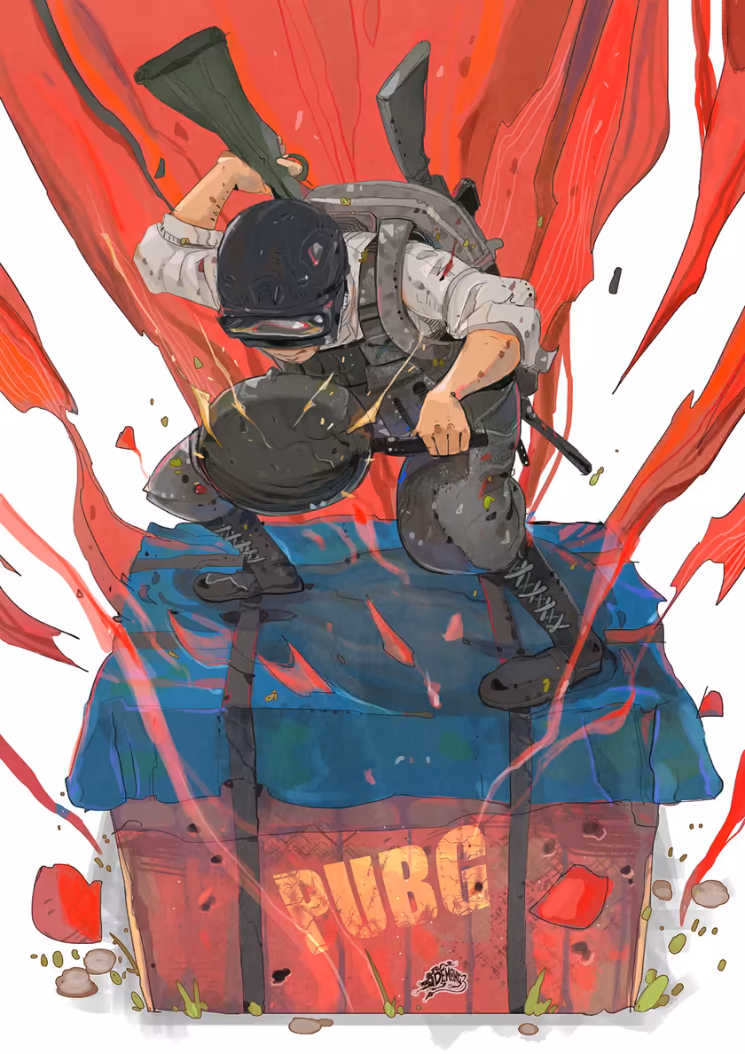 PUBG Parachute Drop Red Explosion