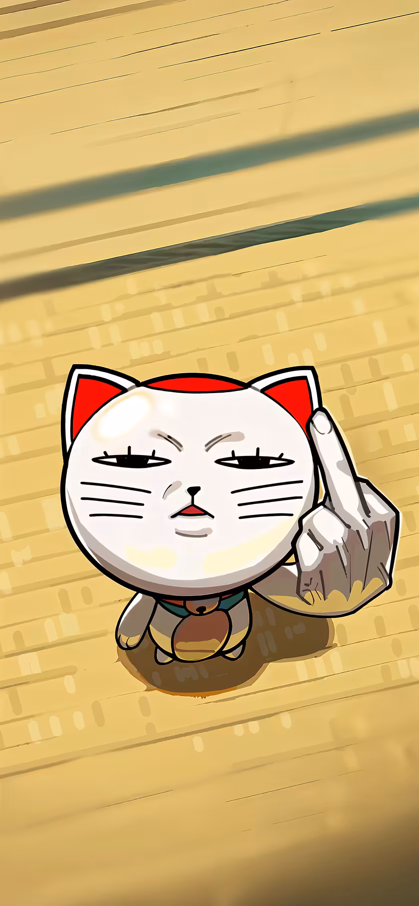 Rebellious Cartoon Cat Wallpaper – Bold Expression