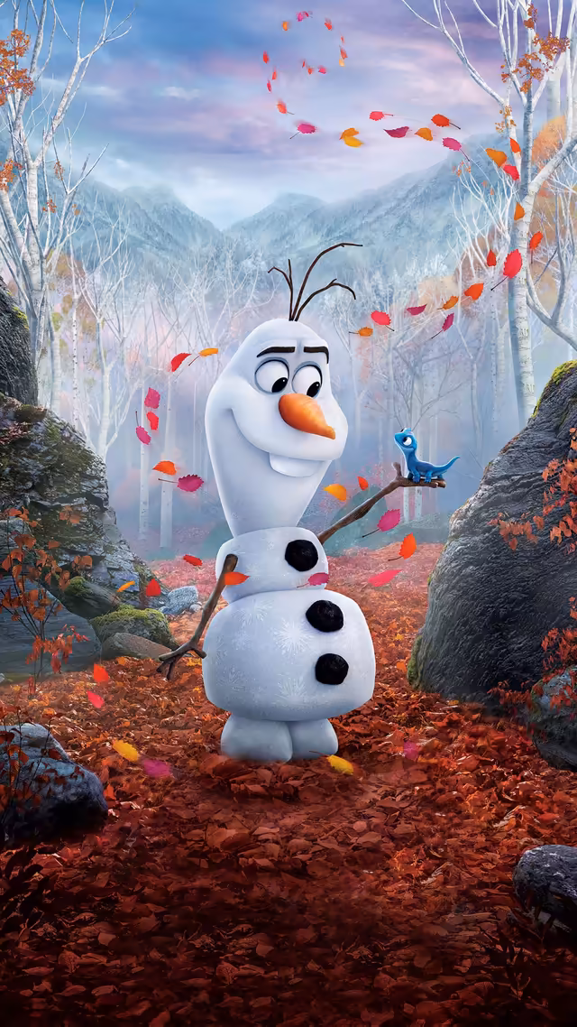 Disney Olaf Autumn Leaves Forest