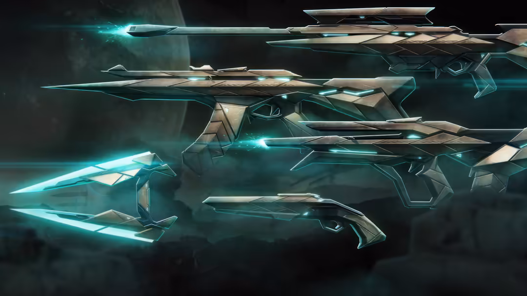 Futuristic neon-glowing sci-fi weapons from Valorant's Araxys bundle featuring cyan and teal accents with sleek metallic desi