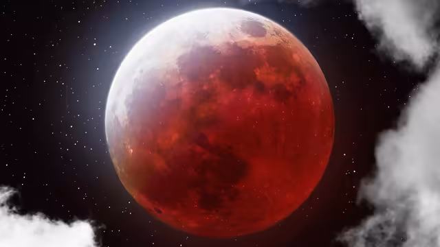 Lunar Eclipse Red Moon Night Sky
