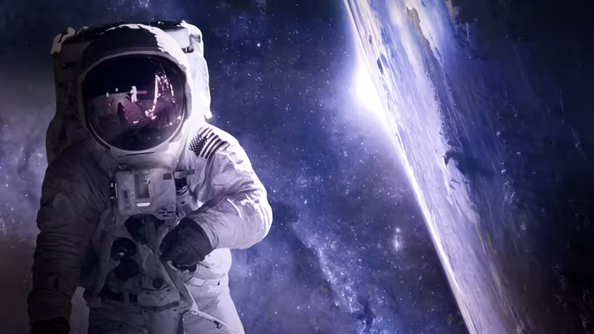 Astronaut in Space with Planetary View