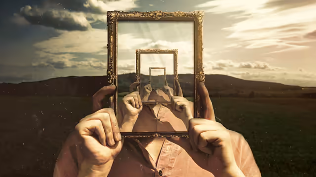 Nested Golden Frames In Open Field