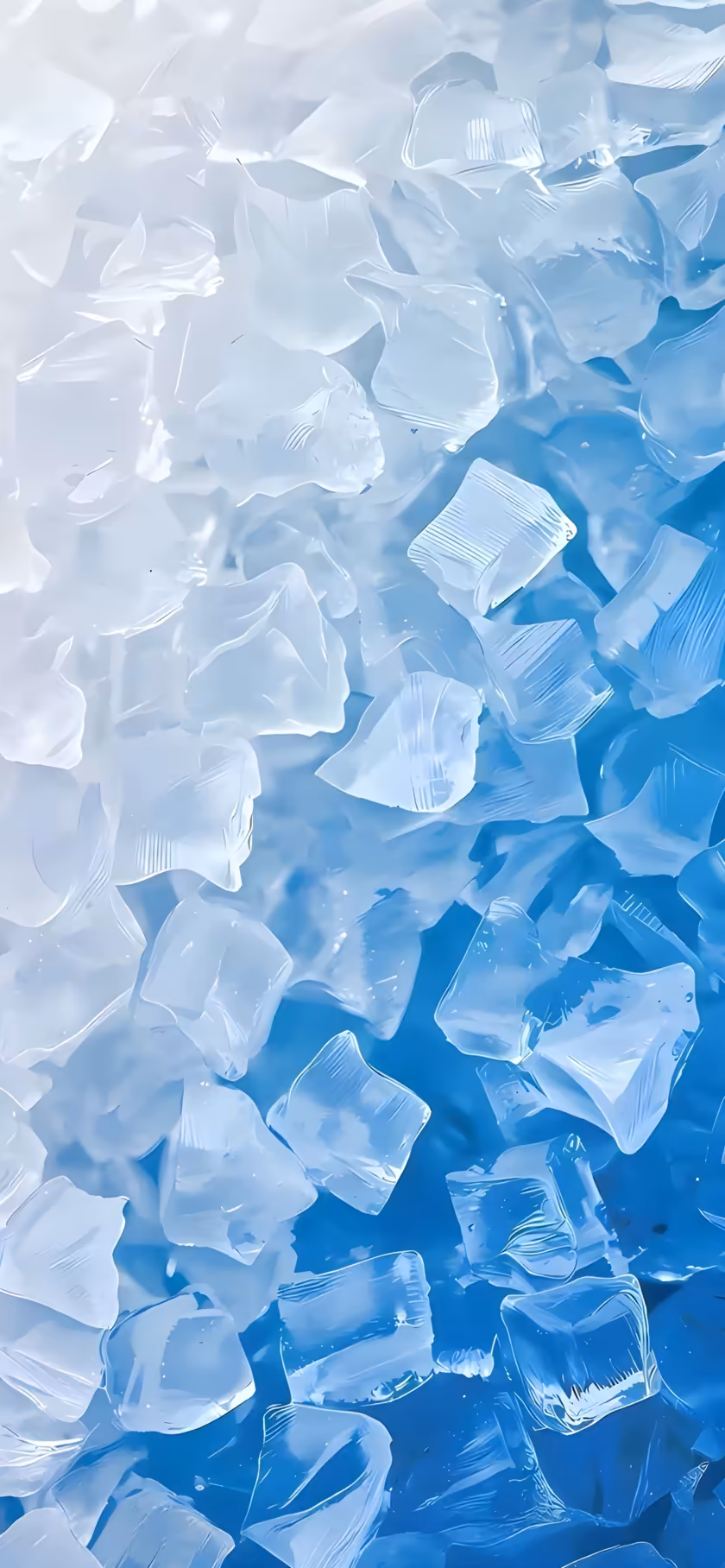 Translucent Ice Cubes Blue White