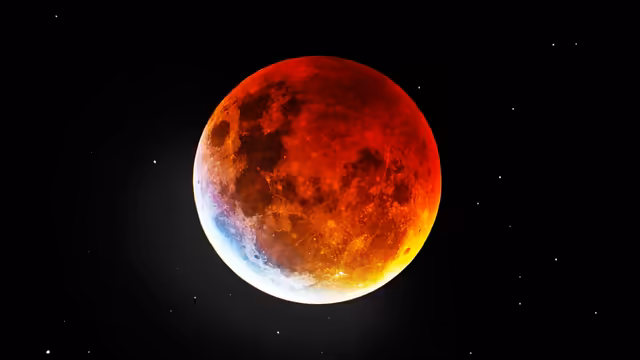 Blood Moon Over Starry Night
