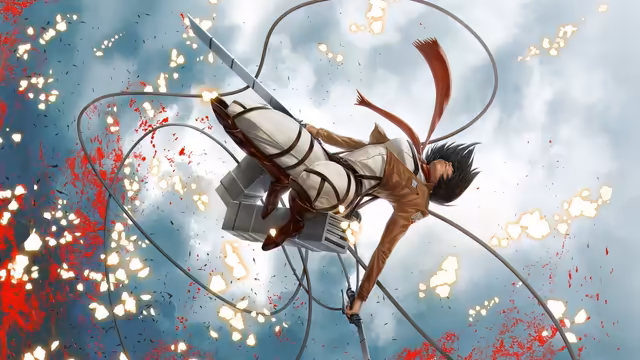Warrior Flying Through Sparks
