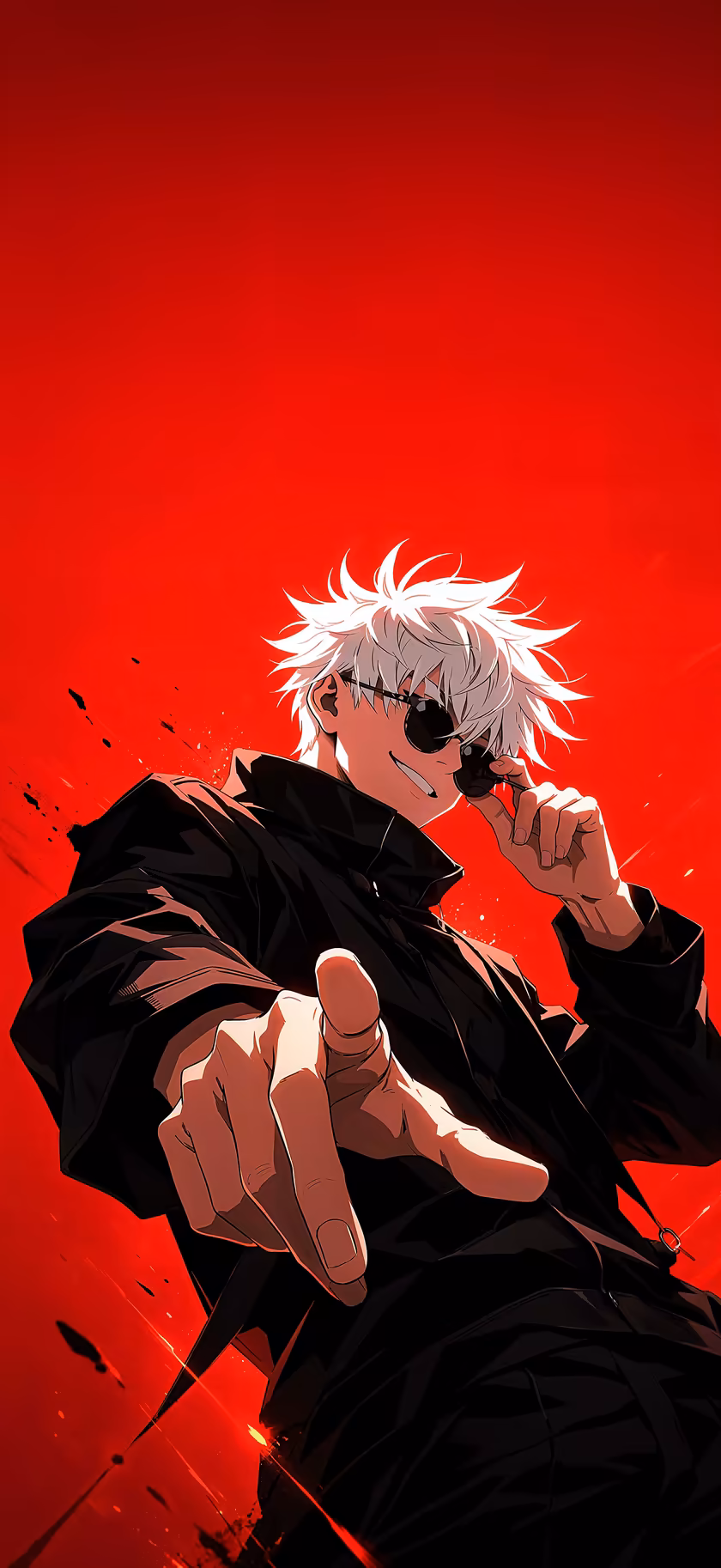 White Haired Anime Character Red